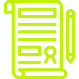 Zielony kontur kartki papieru i pióra, symbolizujący pisanie l dokumentacji