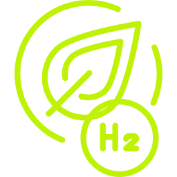 Logo na zielony liść z symbolem wodoru